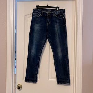 Lucky Brand boyfriend cut jeans.